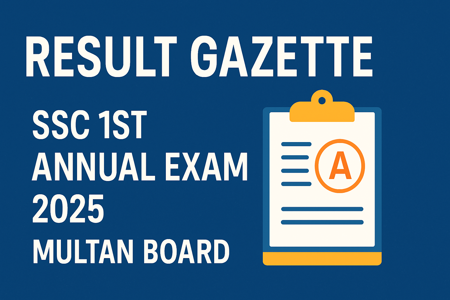 Result Gazette SSC 1st Annual Examination 2025 Multan Board
