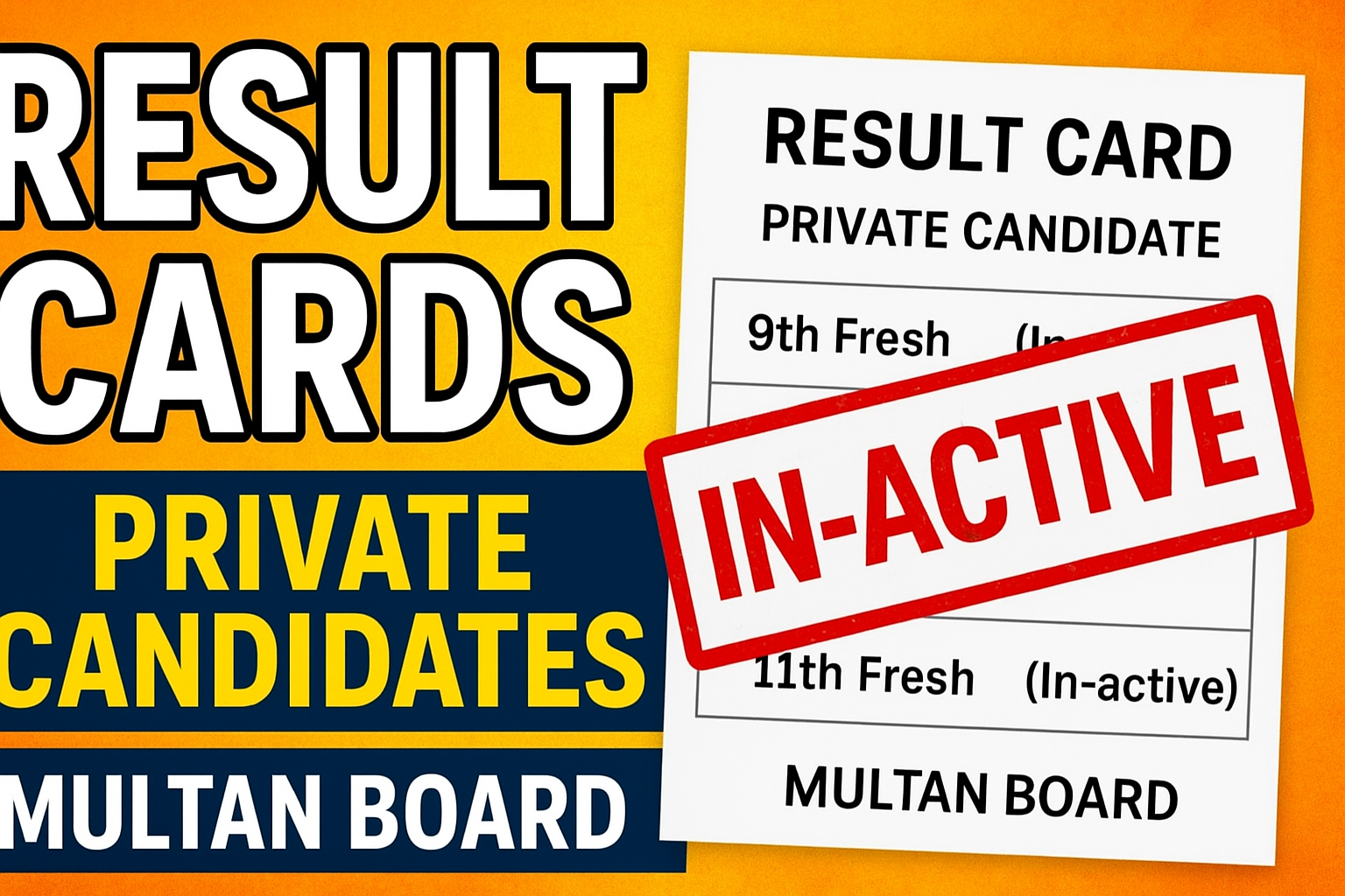 Result Cards (Private Candidates) – Multan Board