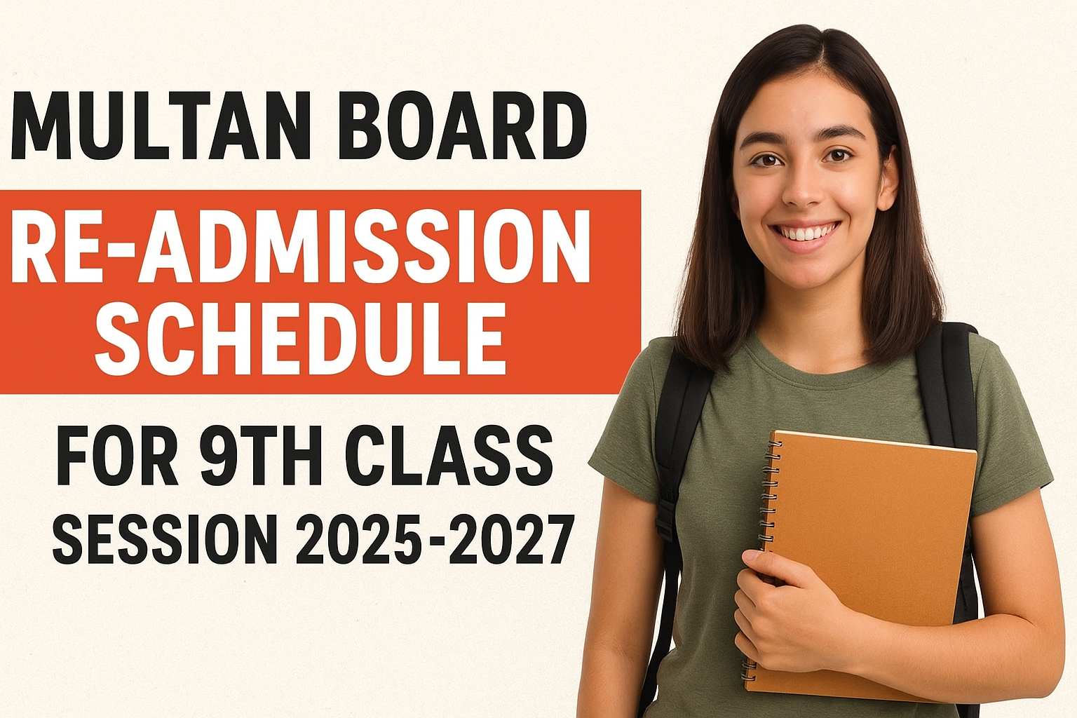 Multan Board Re-Admission Schedule for 9th Class 2025-27