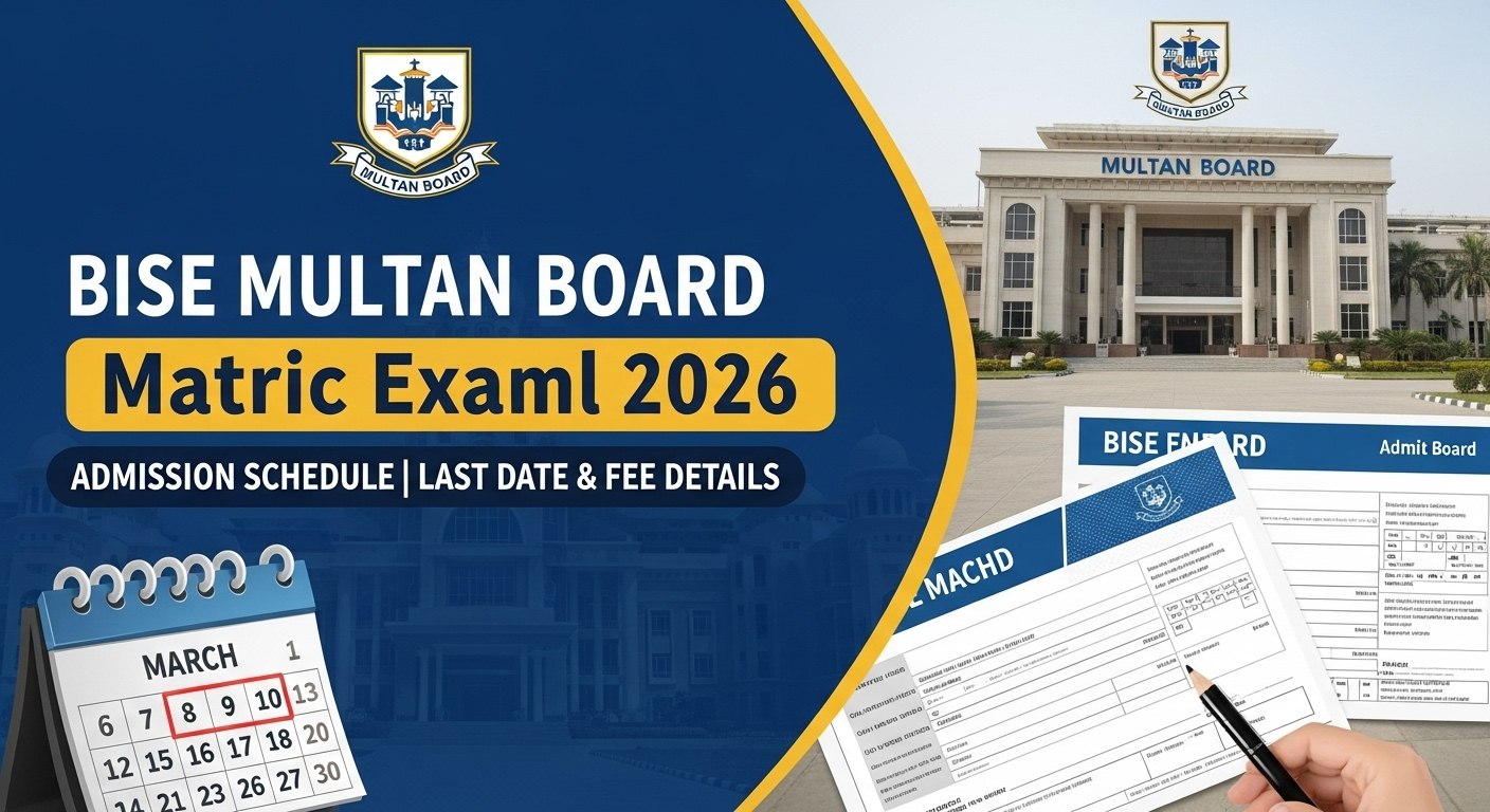 Multan Board Matric Exam 2026 Admission Schedule Announced